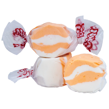 Peaches n’ Cream Taffy - Peaches and cream taffy – Taffy Town peaches and cream salt water taffy with soft orange and white swirls – Creamy peaches and cream taffy candy